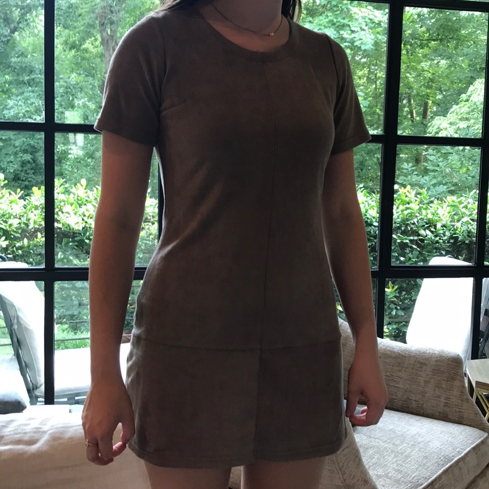 Paper Crane suede dress